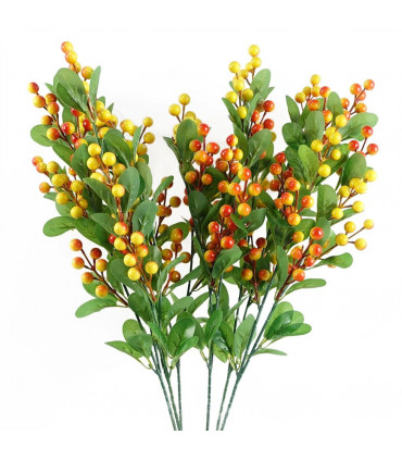 70cm Artificial Orange Berry Spray