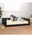 vidaXL Dog Bed Black 105.5x75.5x28 cm Solid Wood Pine