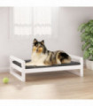 Dog Bed White 95.5x65.5x28 cm Solid Pine Wood