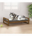 Dog Bed Honey Brown 105.5x75.5x28 cm Solid Pine Wood