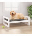 Dog Bed White 75.5x55.5x28 cm Solid Pine Wood