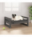 Dog Bed Grey 65.5x50.5x28 cm Solid Pine Wood