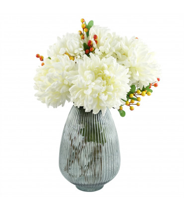 Artificial Flower White Silk 75cm Extra Large Reflex Chrysanthemum - Home Decor