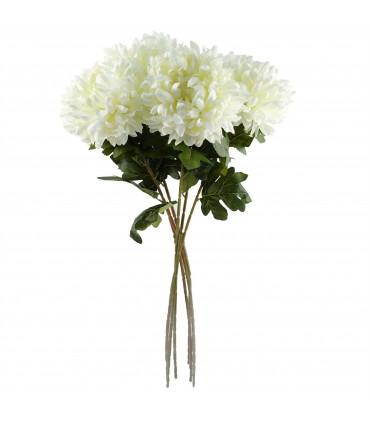 Artificial Flower White Silk 75cm Extra Large Reflex Chrysanthemum - Home Decor