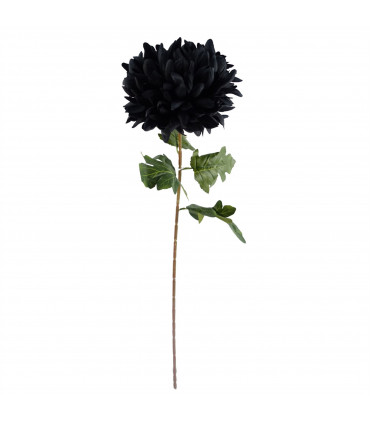 Artificial Flower Black Extra Large Reflex Chrysanthemum Silk Petals 75cm