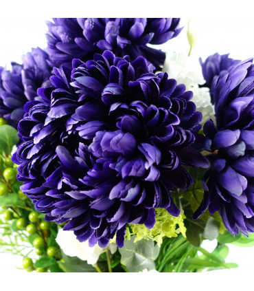 Artificial Flower Purple Extra Large Reflex Chrysanthemum Silk Petals 75cm Wide