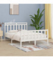 vidaXL Bed Frame White Solid Wood Pine 150x200 cm King Size