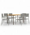 7 Piece Garden Dining Set Poly Rattan Anthracite