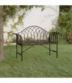 2-Seater Garden Bench 128 cm Black Steel