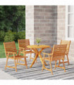 5 Piece Garden Dining Set Solid Wood Acacia