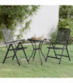 3 Piece Garden Dining Set Expanded Metal Mesh Anthracite