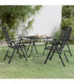 5 Piece Garden Dining Set Expanded Metal Mesh Anthracite