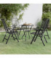 5 Piece Garden Dining Set Expanded Metal Mesh Anthracite