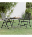 3 Piece Garden Dining Set Expanded Metal Mesh Anthracite