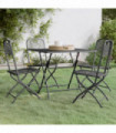 5 Piece Garden Dining Set Expanded Metal Mesh Anthracite