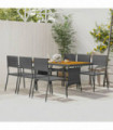 7 Piece Outdoor Dining Set Poly Rattan Grey