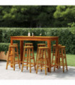 Bar Stools 8 pcs Solid Wood Acacia