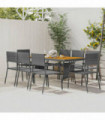 9 Piece Outdoor Dining Set Poly Rattan Grey