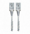 Ground Spikes 2 pcs Silver 9x9x56 cm Galvanised Steel