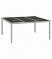 Garden Dining Table 170x170x74.5 cm Glass and Steel