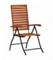 2 pcs Reclining Garden Chairs Solid Acacia Wood