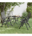 Folding Garden Chairs 4 pcs Expanded Metal Mesh Anthracite