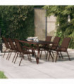 Garden Table Brown and Black 180x80x70 cm Steel and Glass