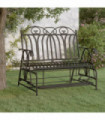 2-Seater Glider Bench 114 cm Black Steel