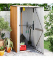 Garden Shed Brown 118.5x97x209.5 cm Galvanised Steel