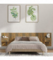 Bed Headboard with Cabinets Smoked Oak Engineered Wood