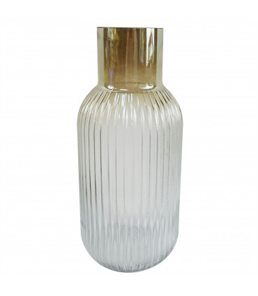 Leaf 80cm Gold Palm Leaves in Gold Ombre Glass Vase 80cm Artificial