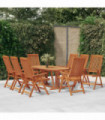 Folding Garden Chairs 8 pcs Solid Wood Eucalyptus