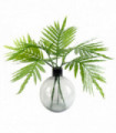 Vase Artificial Tropical Palm Leaves 80cm Ball Green Glass 95cm Leaf Display