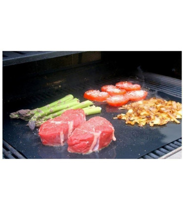 BBQ Grill Mat 40 x 33cm Reusable Dishwasher Safe Non-Stick Oven Liner Mats