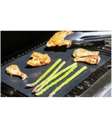 BBQ Grill Mat 40 x 33cm Reusable Dishwasher Safe Non-Stick Oven Liner Mats
