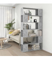 Book Cabinet Room Divider Concrete Grey 100x24x188 cm