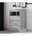 Drawer Cabinet Grey Sonoma 40x50x76 cm Engineered Wood