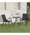 3 Piece Garden Bistro Set Black