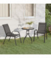 3 Piece Garden Bistro Set Grey