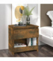 Bedside Cabinet Smoked Oak 40x30x39 cm Engineered Wood