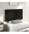 Bed Headboard Black 94x6x82.5 cm Solid Wood Pine