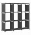 9-Cube Display Shelf Grey 103x30x107.5 cm Fabric