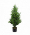 Topiary Green 90cm Artificial Cypress Ultra-realistic Foliage Real Wood Trunks