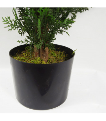 Topiary Green 90cm Artificial Cypress Ultra-realistic Foliage Real Wood Trunks