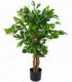 Artificial Ficus Tree Green 90cm Leaf Realistic Botanically Accurate Foliage