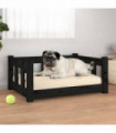 Dog Bed Black 65.5x50.5x28 cm Solid Wood Pine