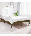 Bed Frame Honey Brown 120x190cm Solid Wood Pine 4FT Small Double