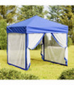 Folding Party Tent with Sidewalls Blue 2x2 m