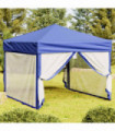 Folding Party Tent with Sidewalls Blue 3x3 m