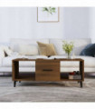 Coffee Table Brown Oak 102x50x40 cm Engineered Wood